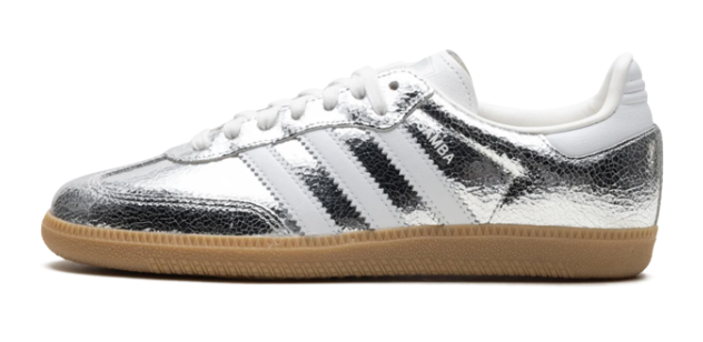 adidas Women's Samba OG 'Silver Metallic Cracked Leather' JR0035