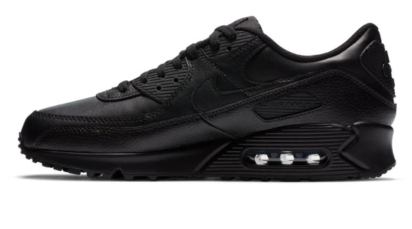 Men's Air Max 90 LTR Leather Triple Black  (131)