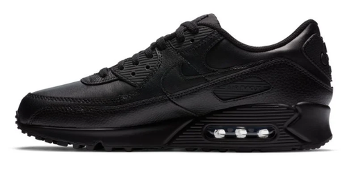 Men's Air Max 90 LTR Leather Triple Black  (131)