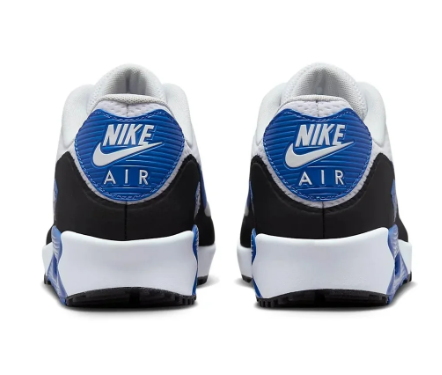 Nike Men's Air Max 90 Golf Shoes – White, Blue & Black