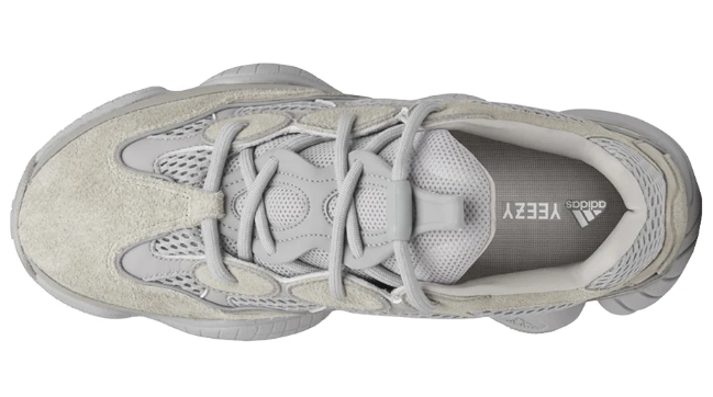 adidas Yeezy 500 Lace-Up Sneakers – Light Grey